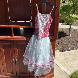 Charming Pink and White Kids Dance Costume